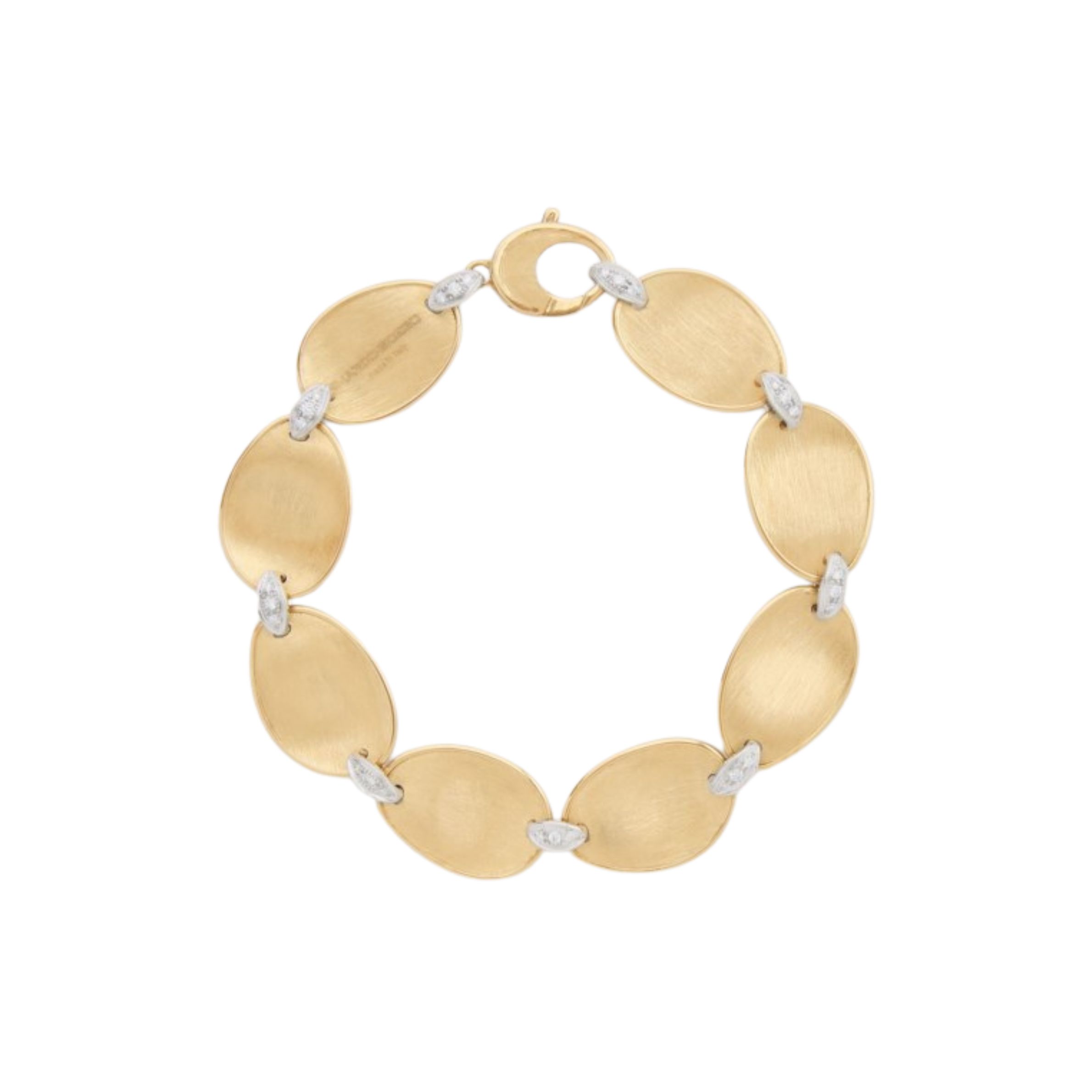 18k Two Tone Lunaria Pave Connector Bracelet