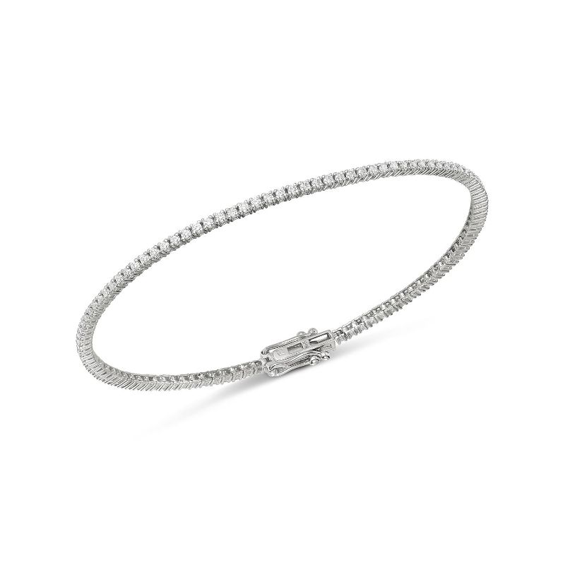 14k White Gold Diamond Prong Set Bracelet