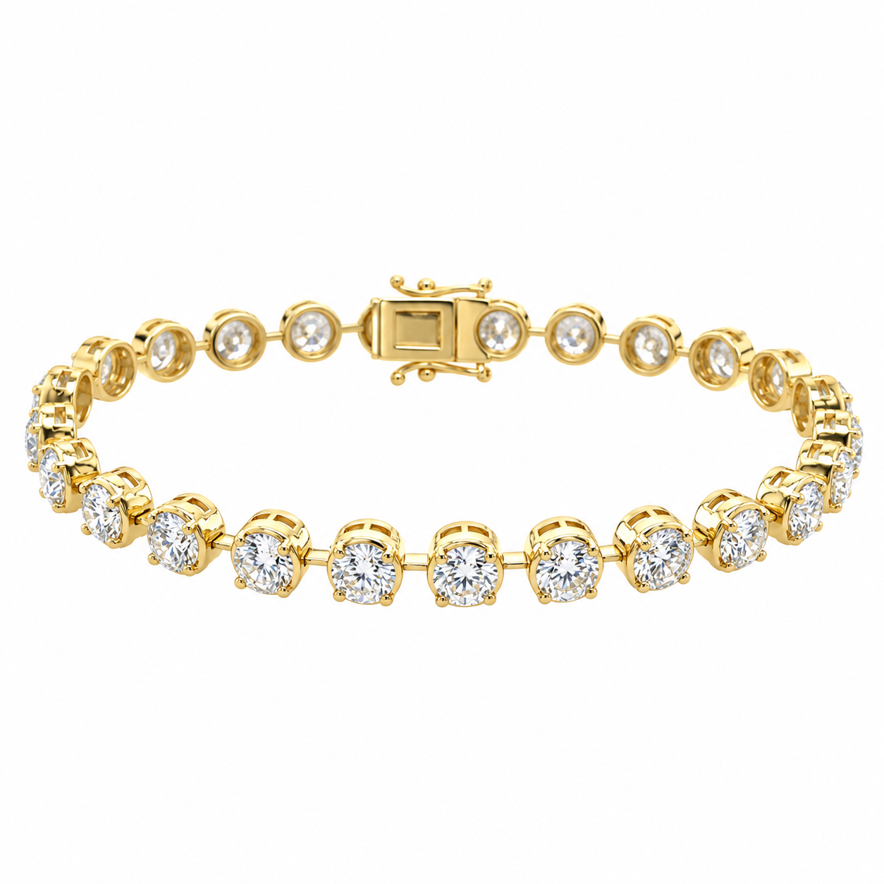 14k Yellow Gold Diamond Tennis Bracelet