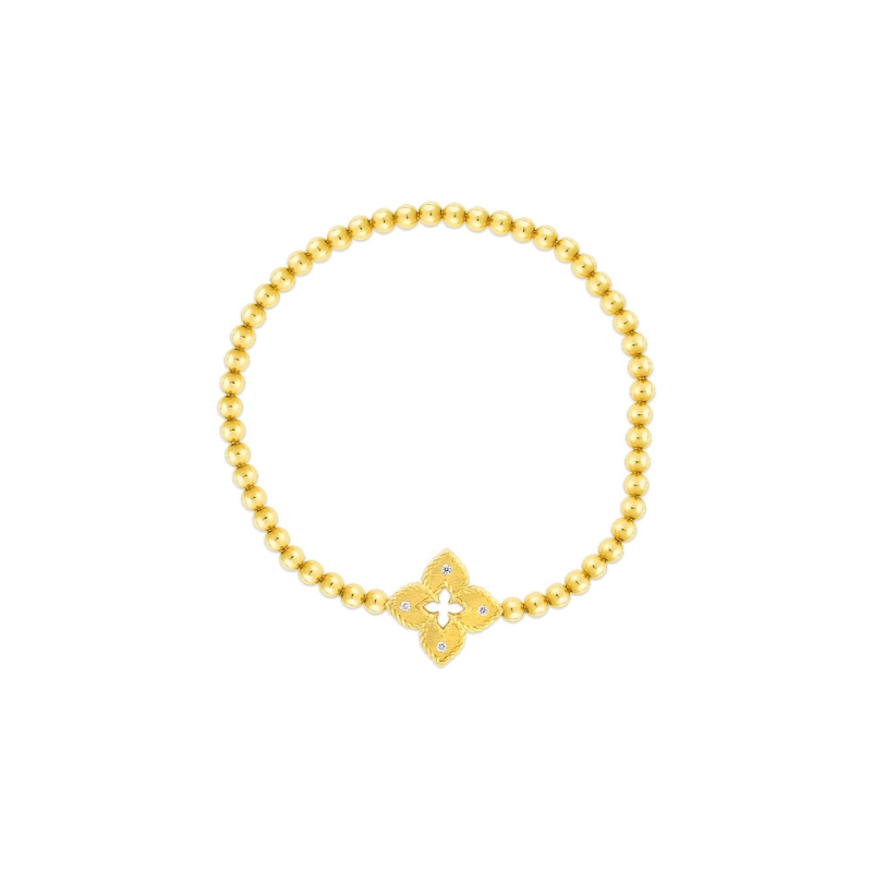 18k Yellow Gold Venetian Princess Diamond Stretch Bracelet
