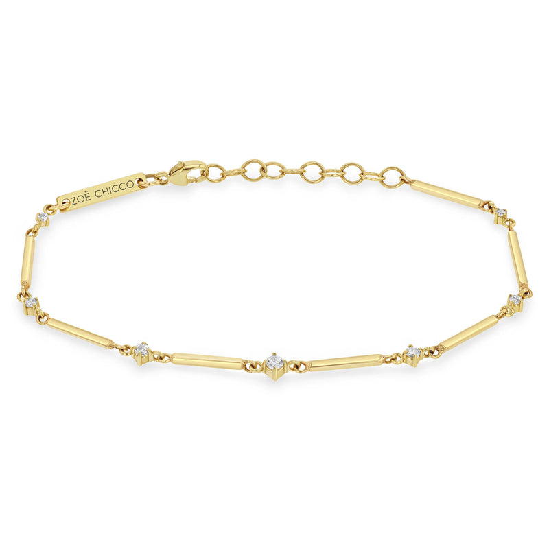 14k Yellow Gold Graduated Diamond Bar Bracelet