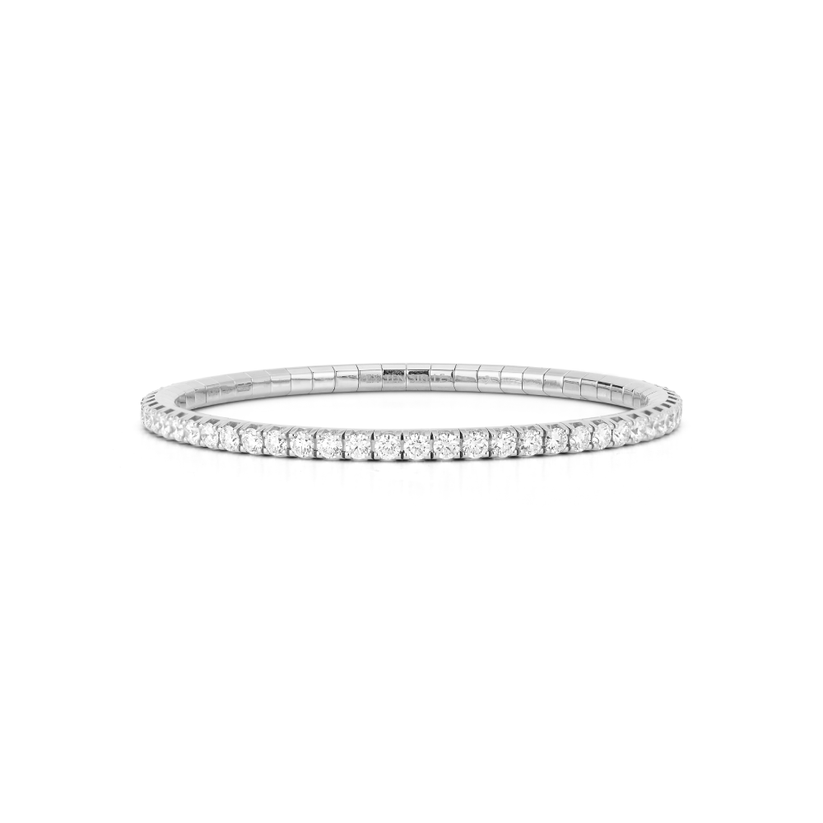 18k White Gold Diamond Stretch Tennis Bracelet