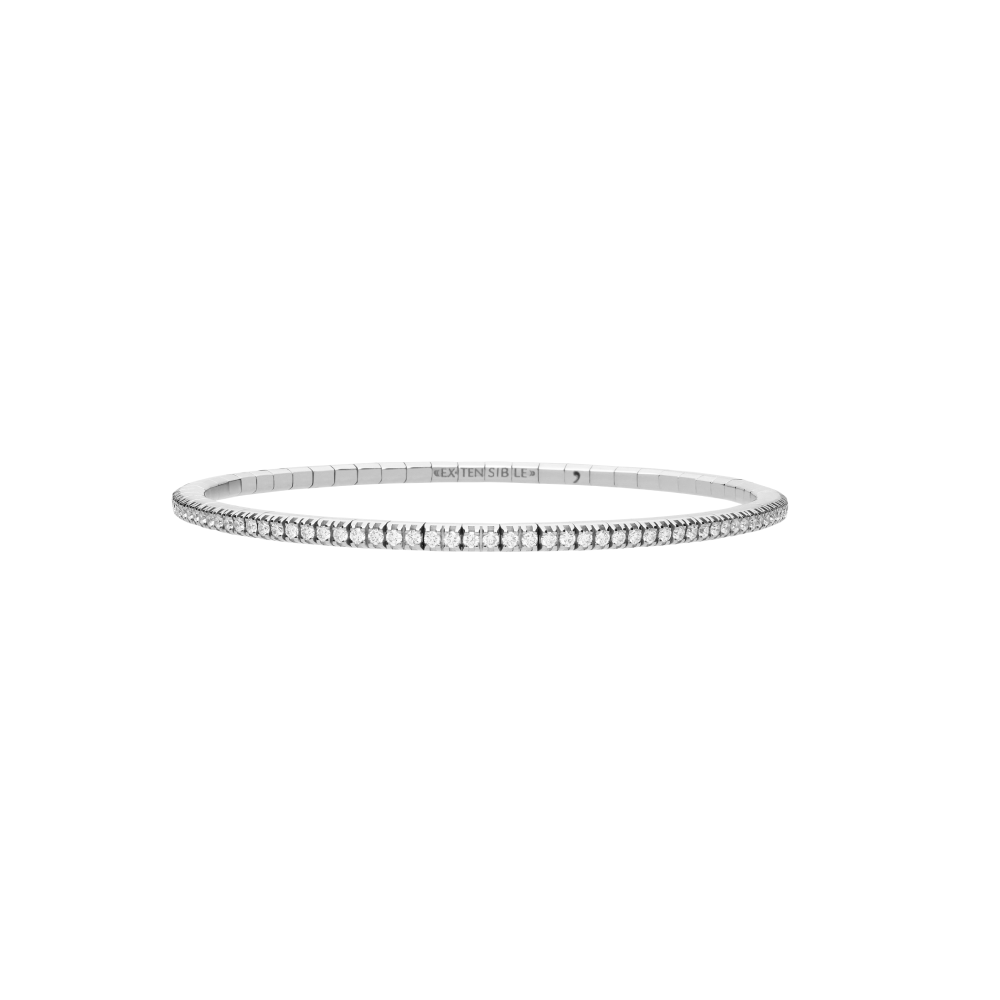 18k White Gold Diamond Stretch Tennis Bracelet