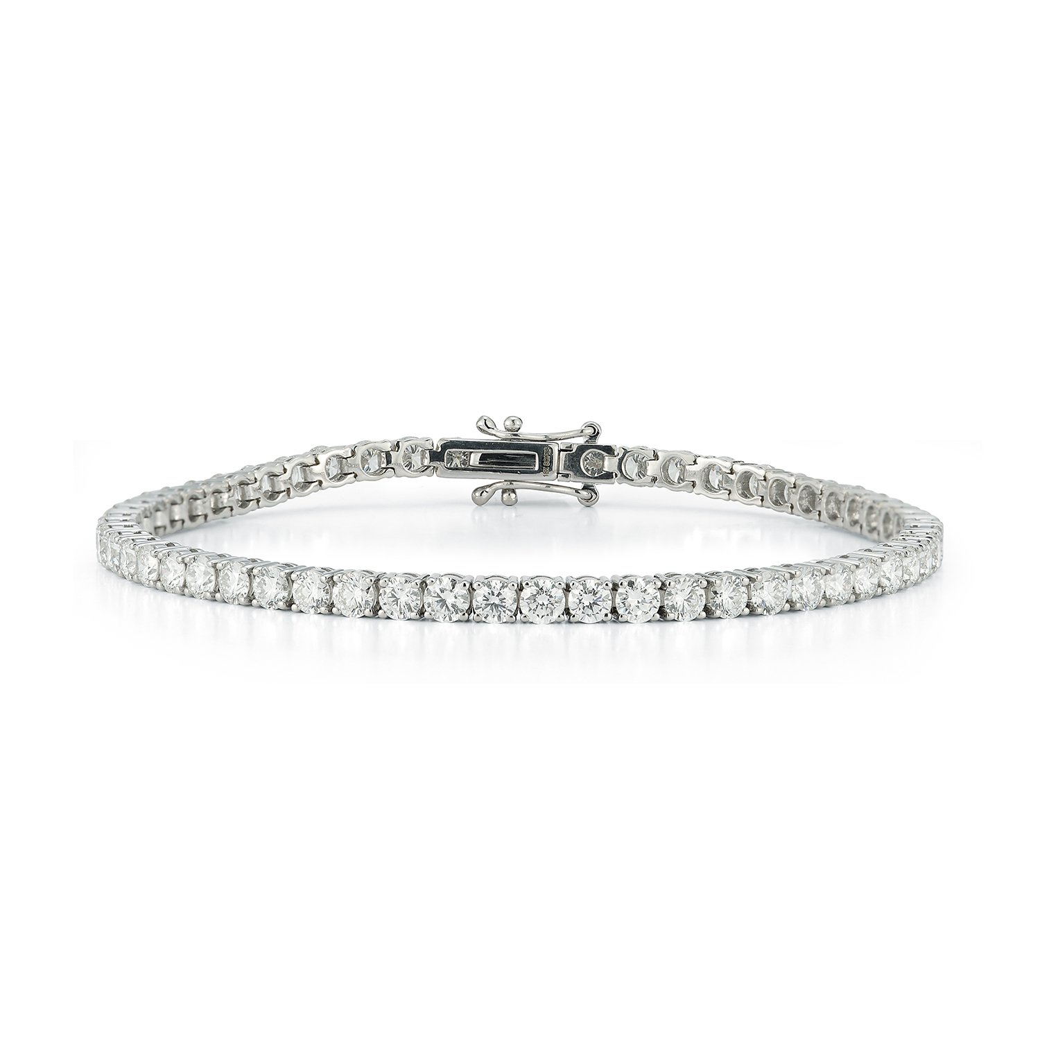 14k White Gold Diamond Single Line Tennis Bracelet