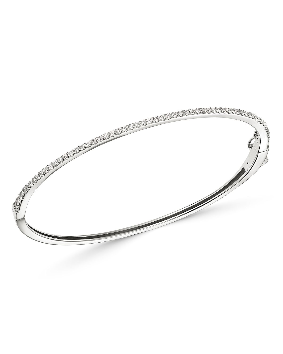 14k White Gold Diamond Bangle Bracelet