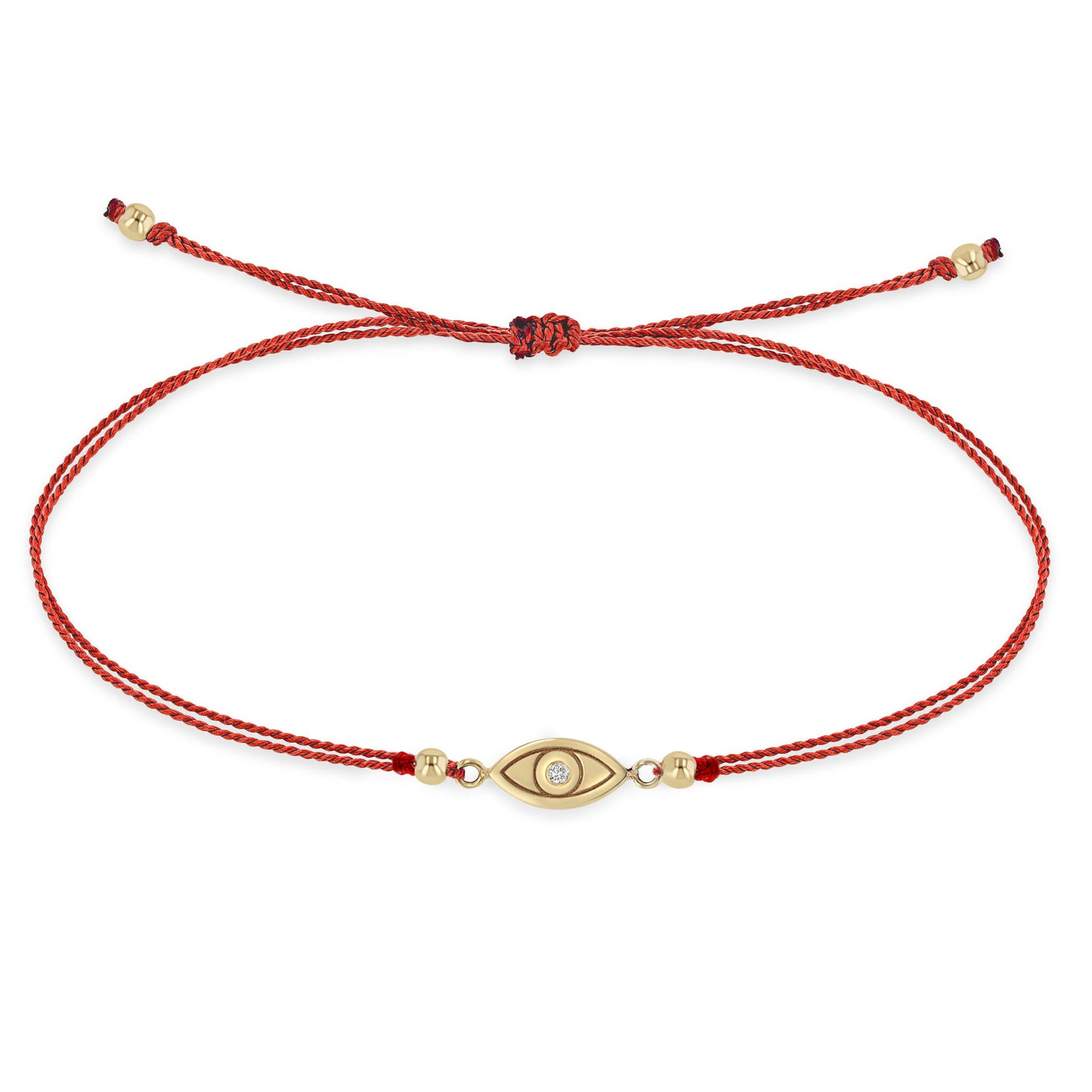 14k Yellow Gold Diamond Midi Bitty Evil Eye Bracelet