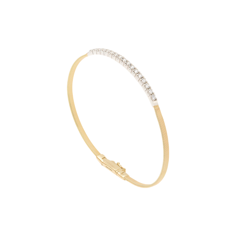 18k Two Tone Masai Diamond Stackable Bracelet