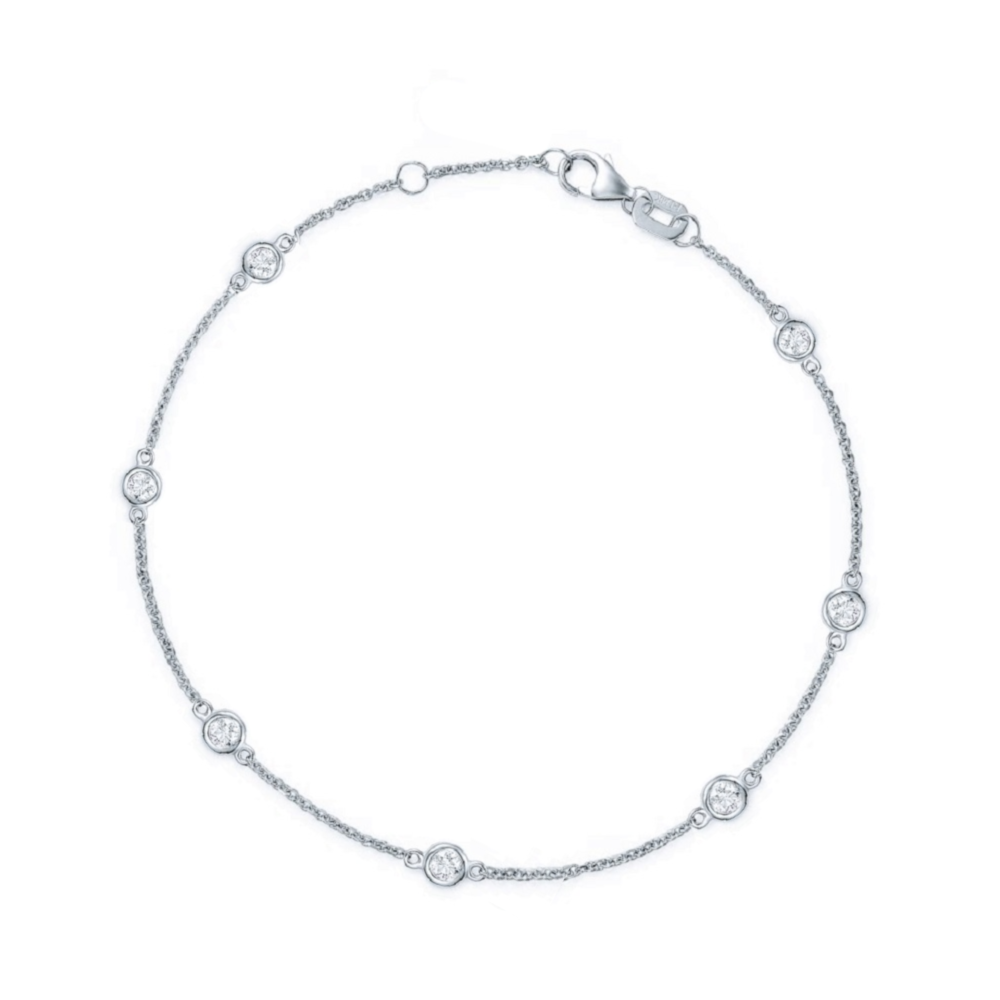 14k White Gold Diamond By The Yard Bracelet
