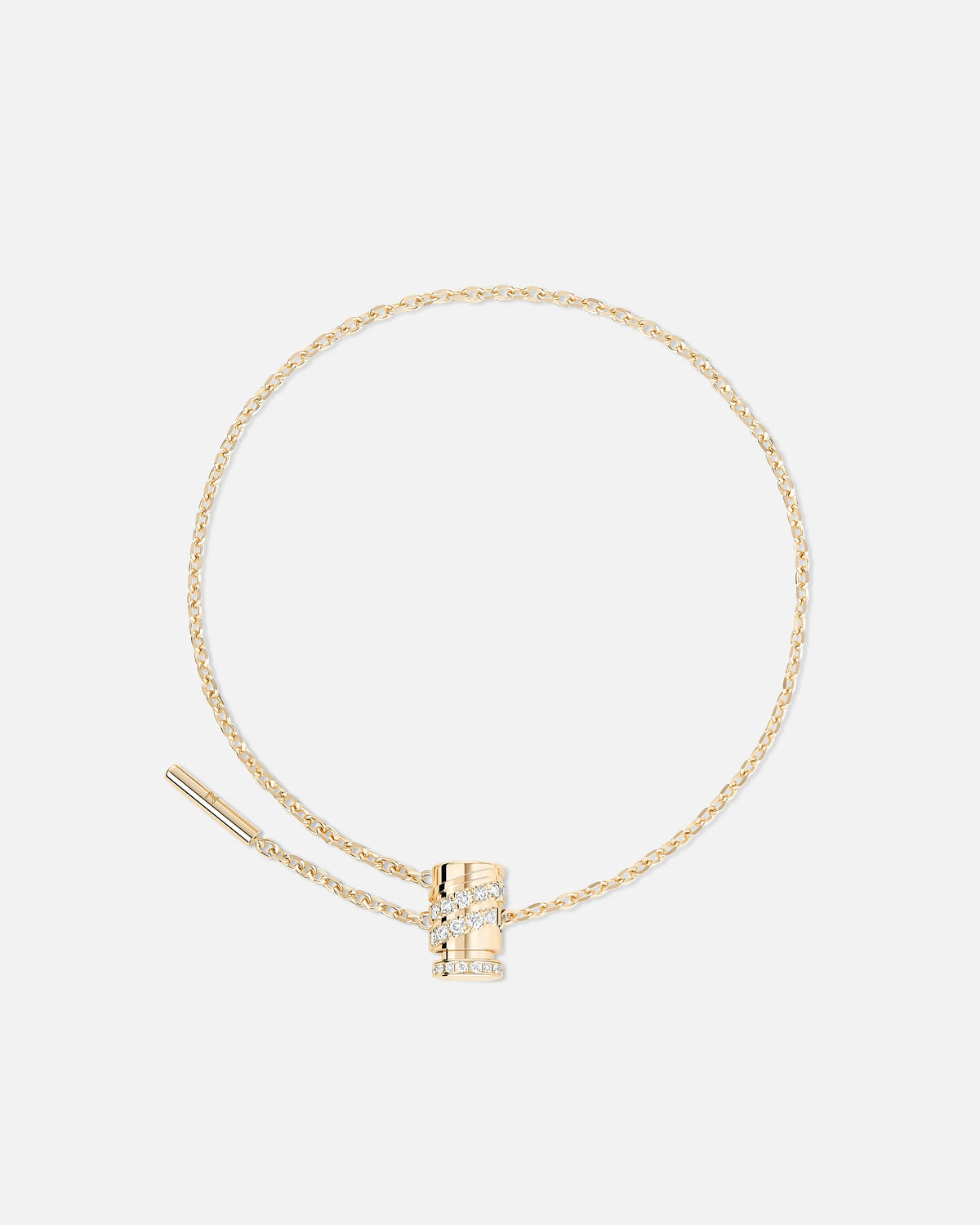 18k Yellow Gold Mini Latch Diamond Bracelet