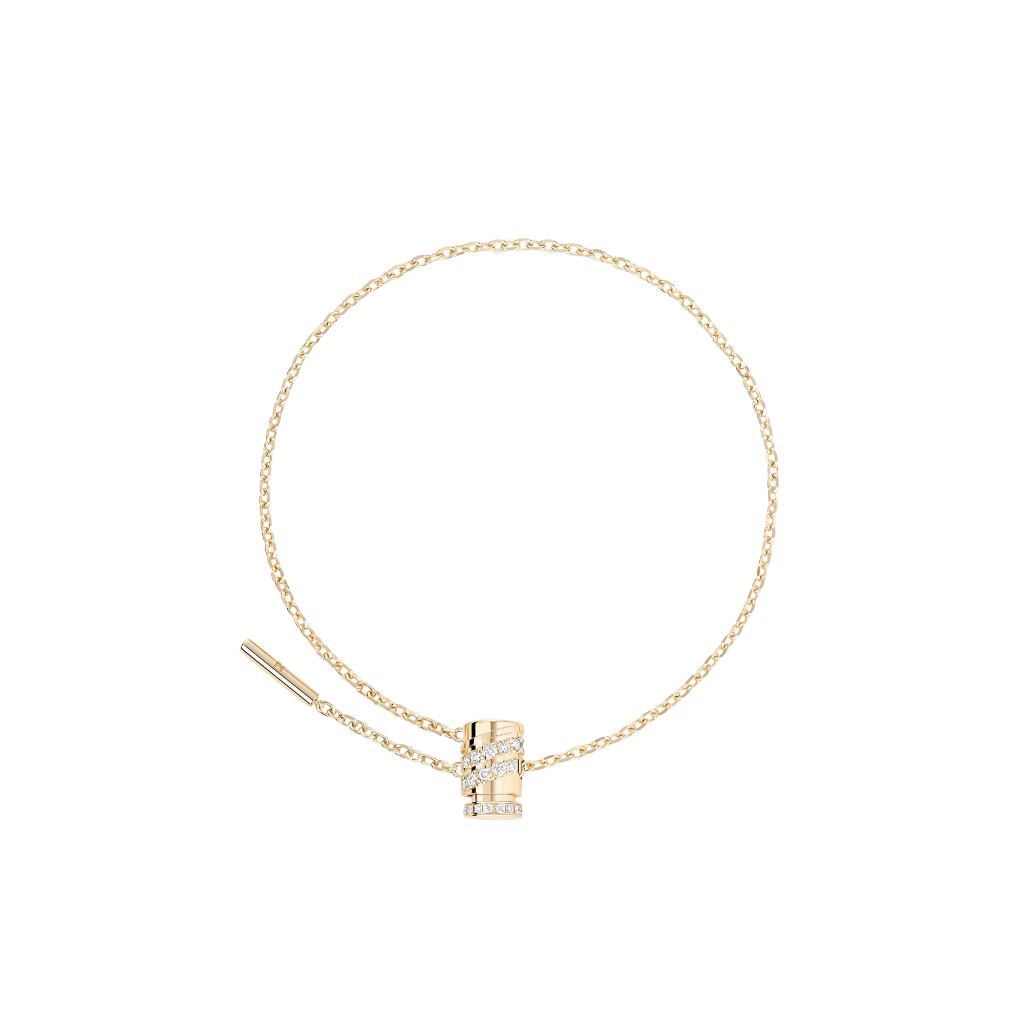 18k Yellow Gold Mini Latch Diamond Bracelet