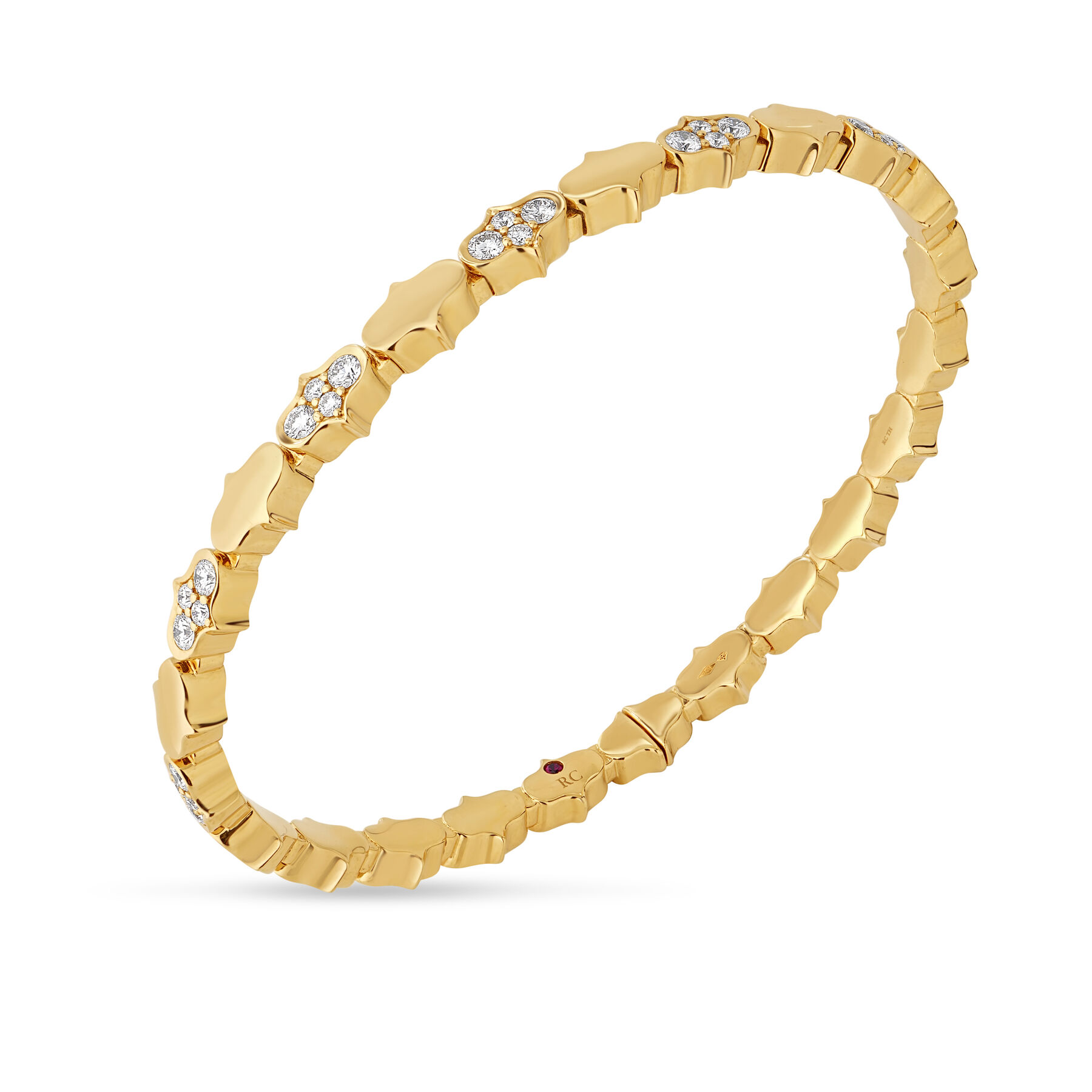 18k Yellow Gold Cobra Diamond Bracelet