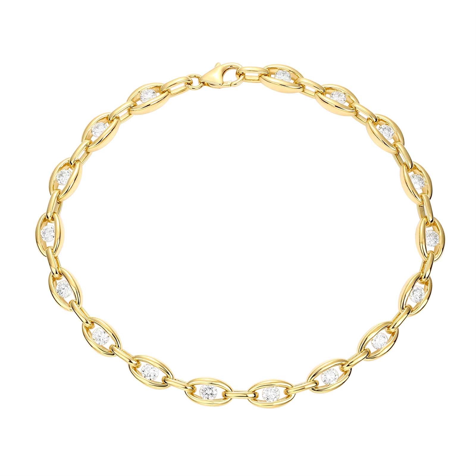 14k Yellow Gold Diamond Bracelet