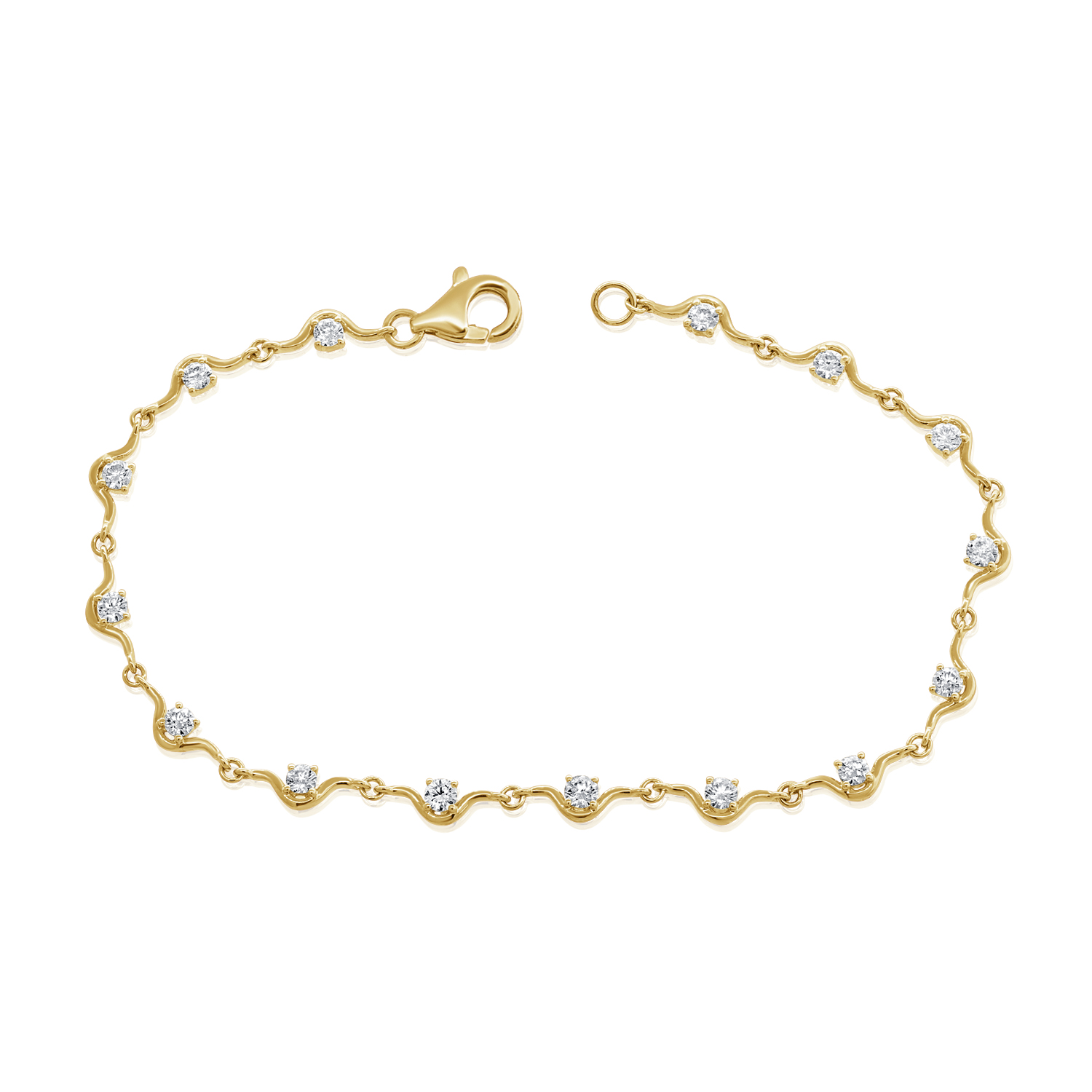 14k Yellow Gold Diamond Bracelet