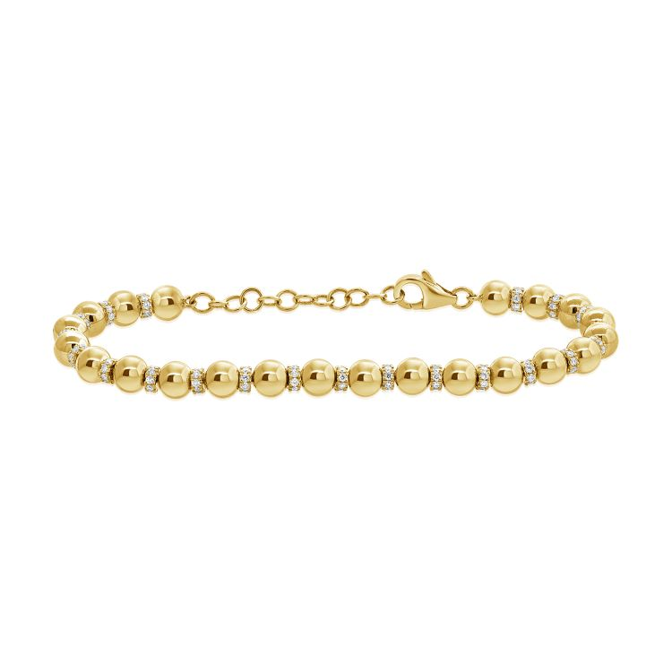 14k Yellow Gold Diamond Bracelet