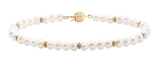 14k Yellow Gold Pearl Bracelet