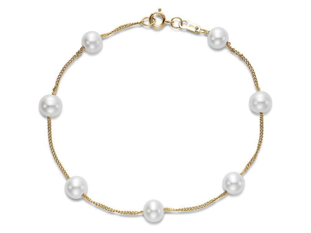 14k Yellow Gold Pearl Bracelet