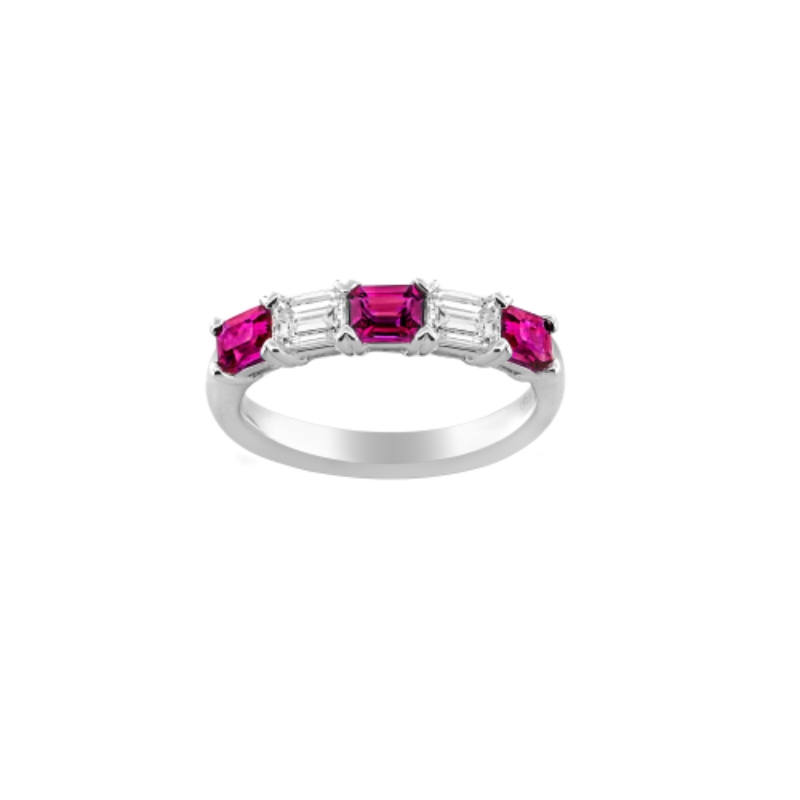 18k White Gold Ruby Diamond Ring