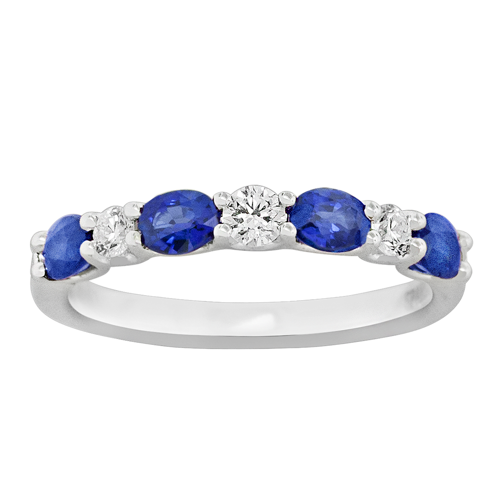 18k White Gold Diamond Sapphire Ring