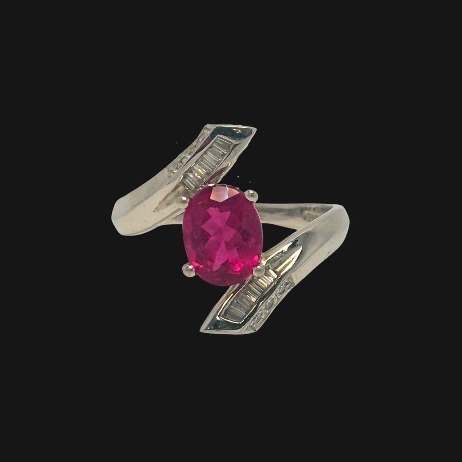 Platinum Tourmaline Diamond Ring