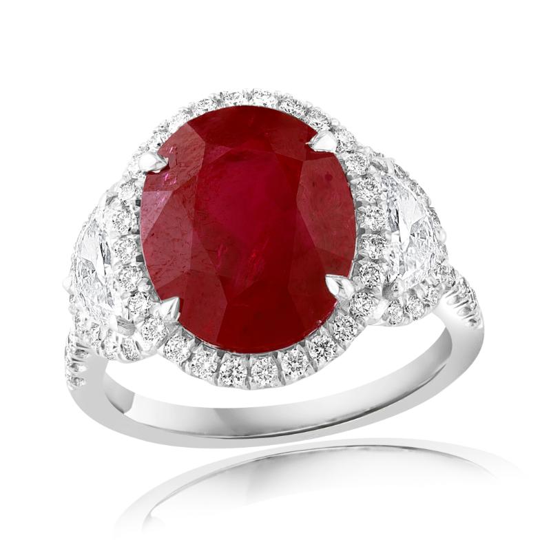 Platinum Ruby Diamond Cocktail Ring