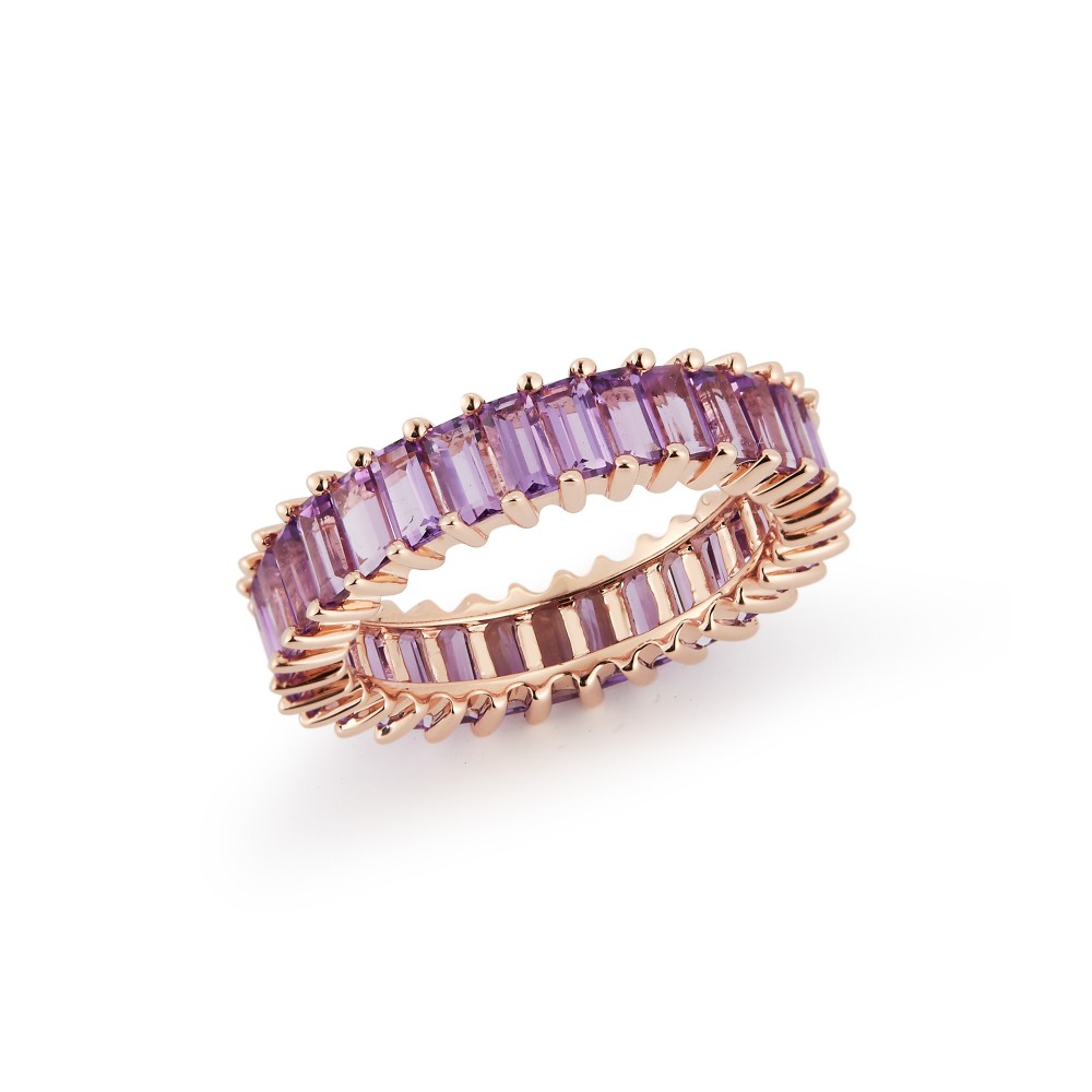 14k Rose Gold Amethyst Kristyn Kylie Eternity Ring
