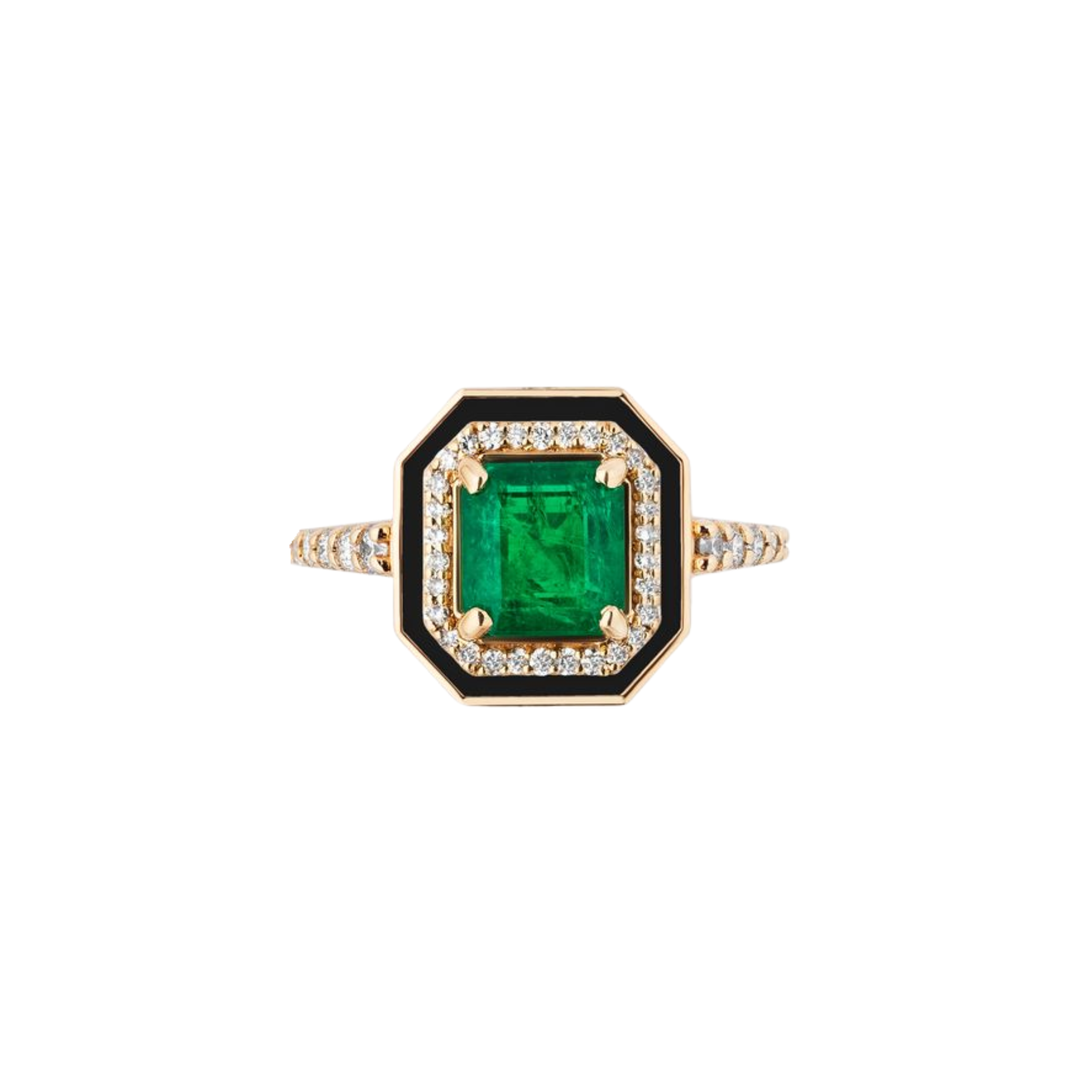 18k Yellow Gold Emerald And Diamond Limited Edition Ring
