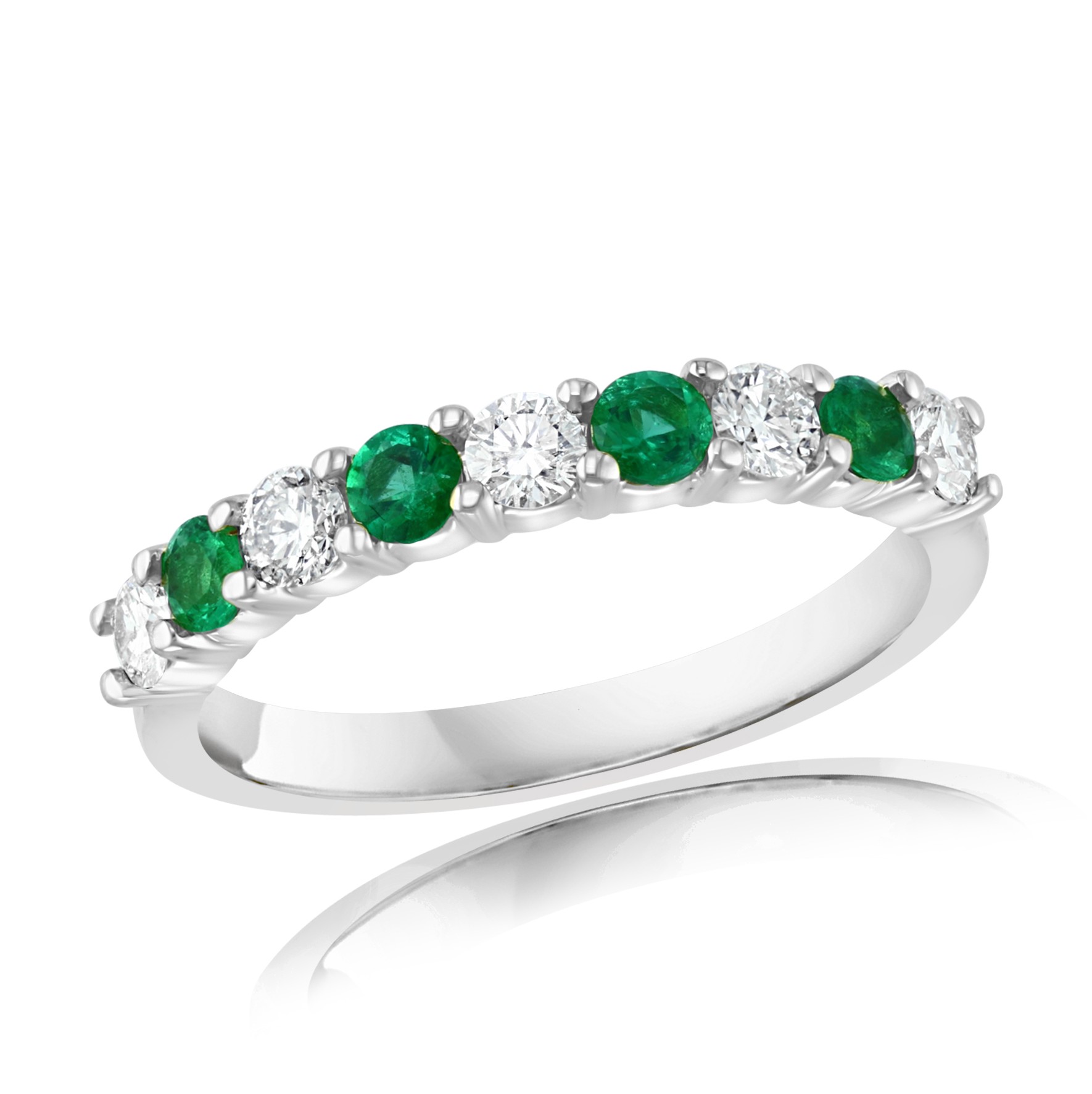 18k White Gold Emerald And Diamond Ring