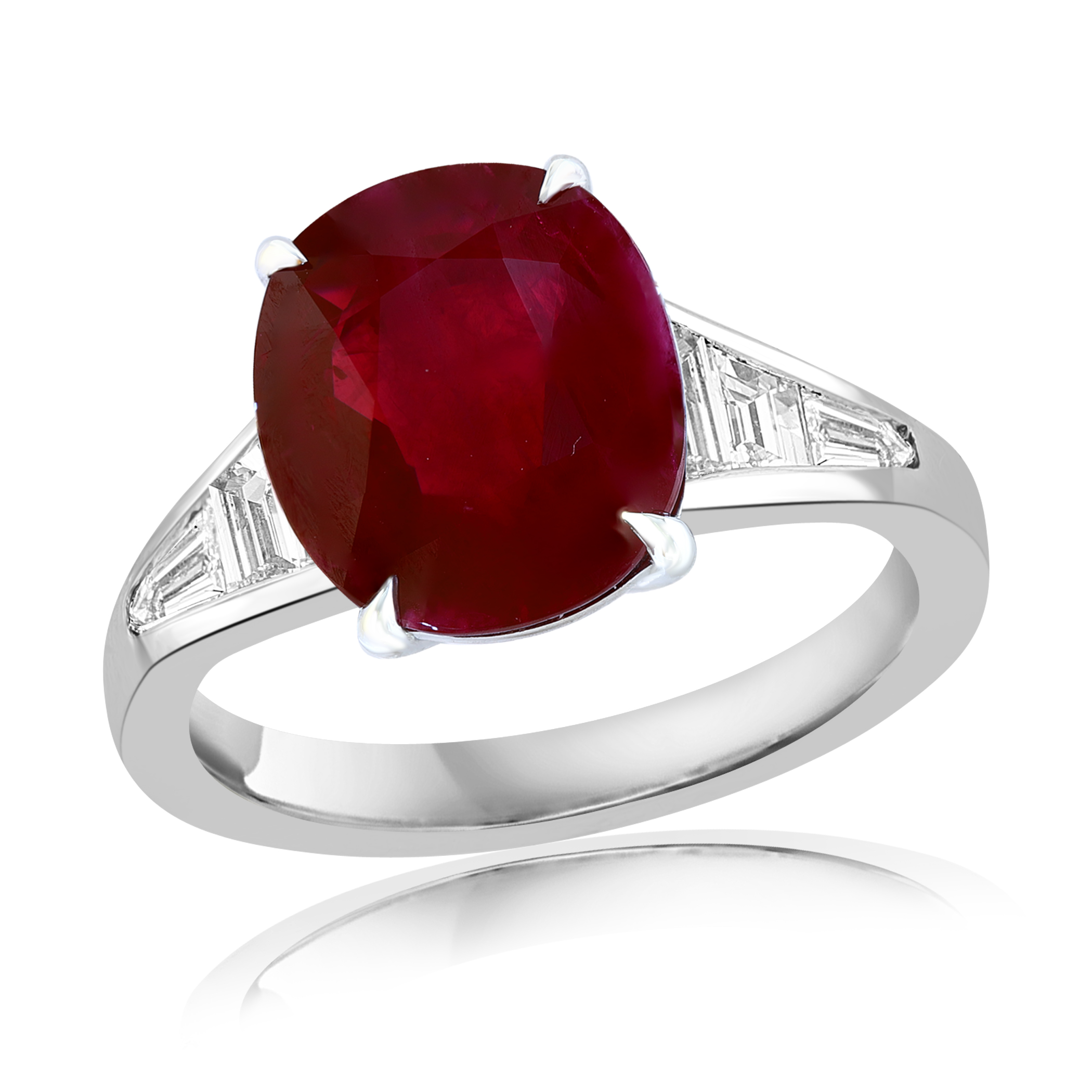 Platinum Ruby Diamond Ring