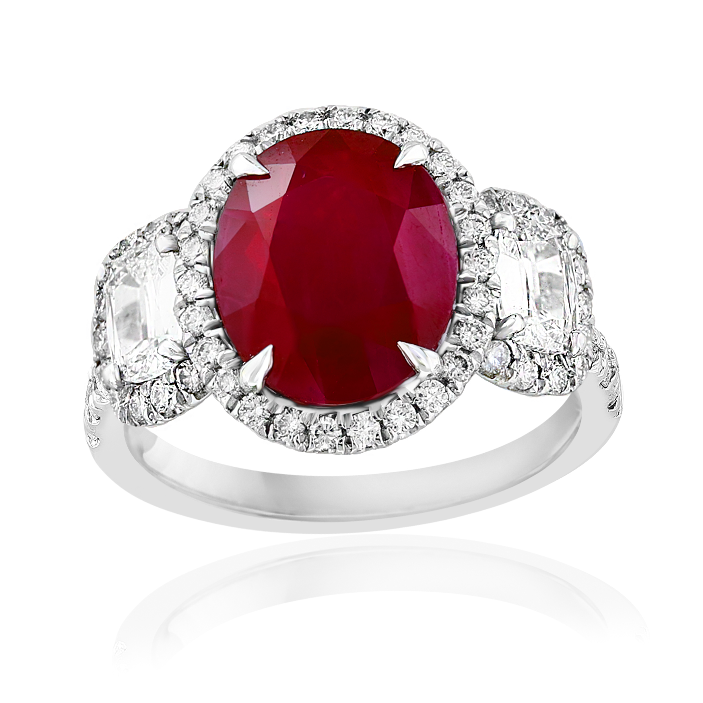 Platinum Ruby Diamond Ring
