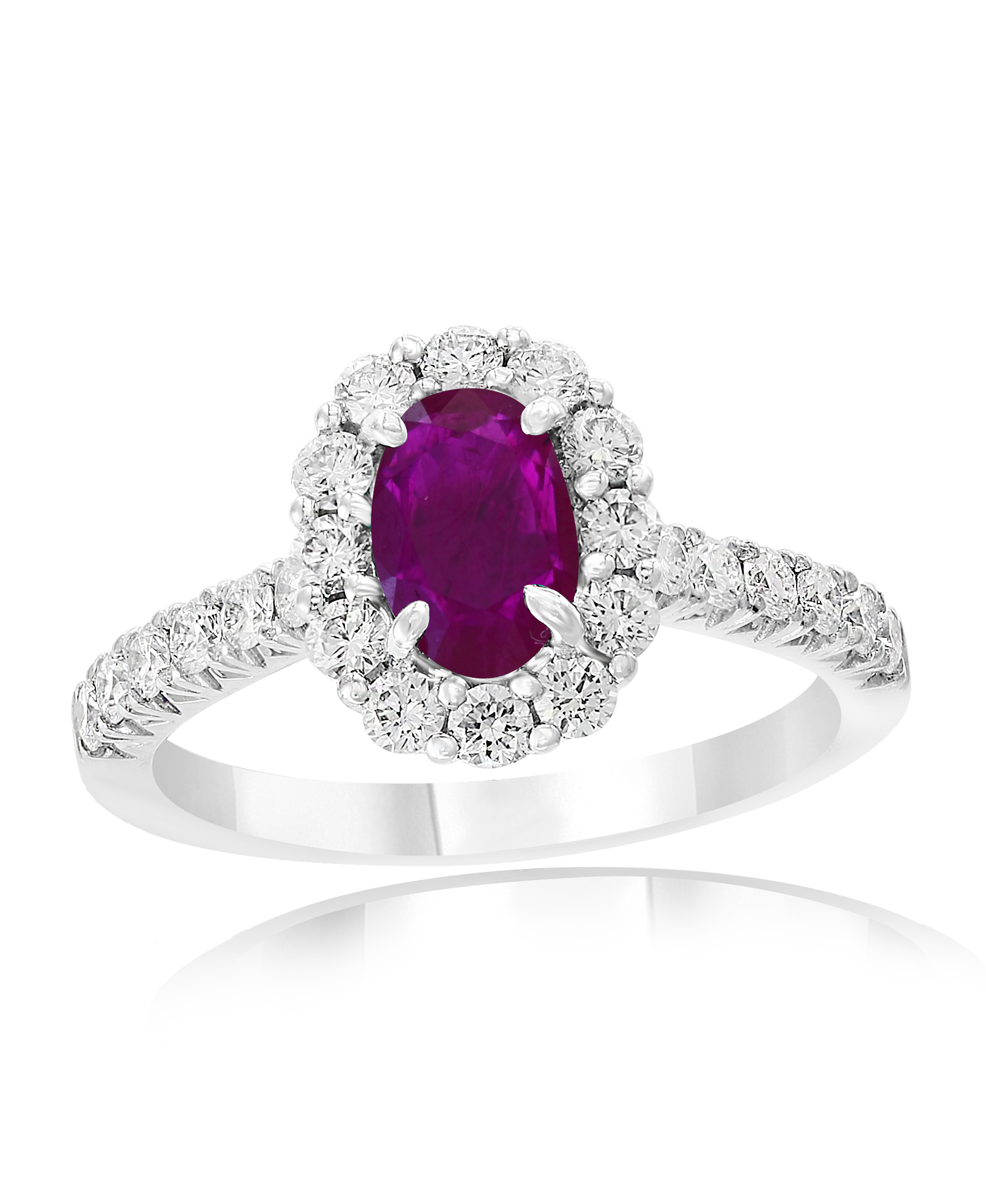 18k White Gold Ruby Diamond Ring