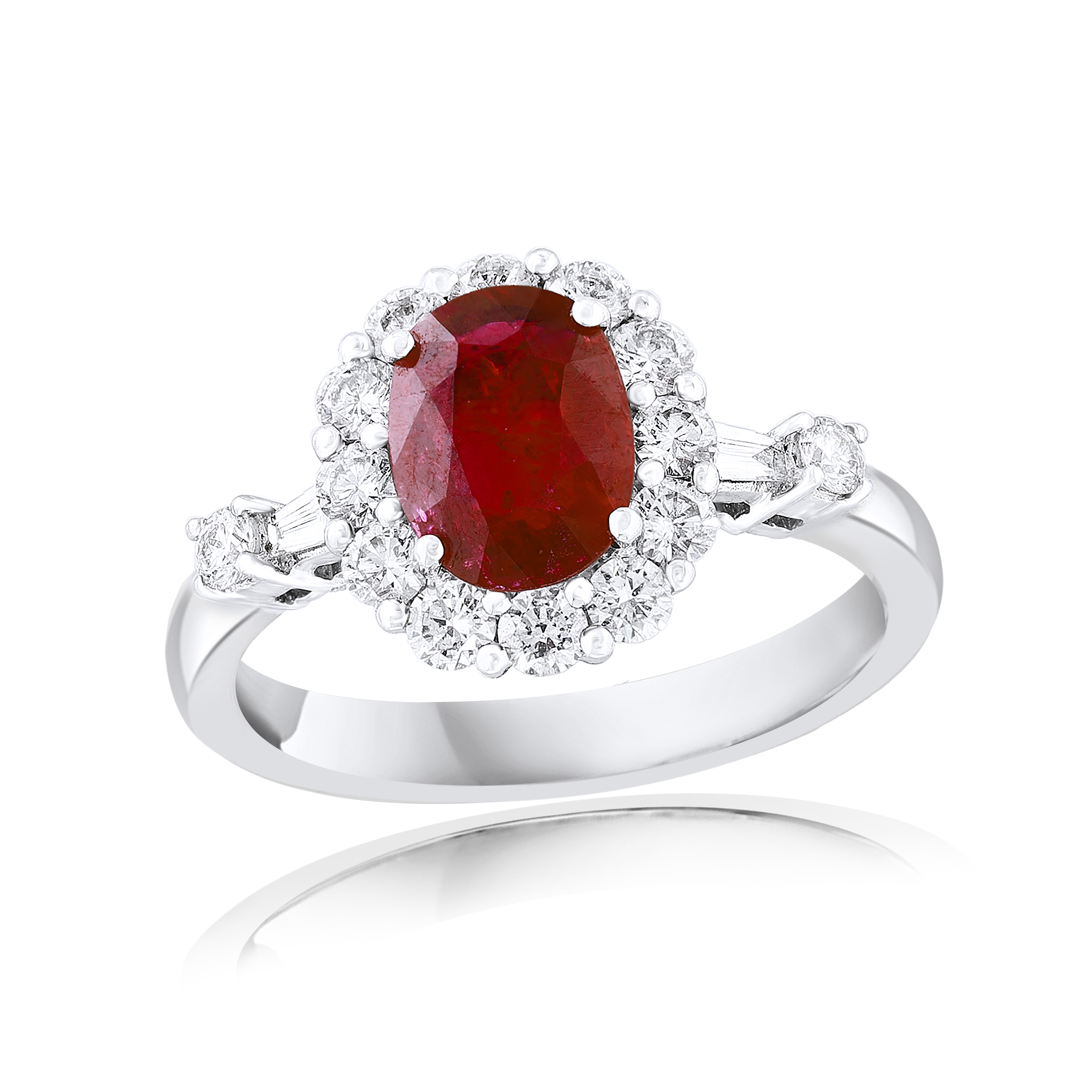 18k White Gold Ruby Diamond Ring