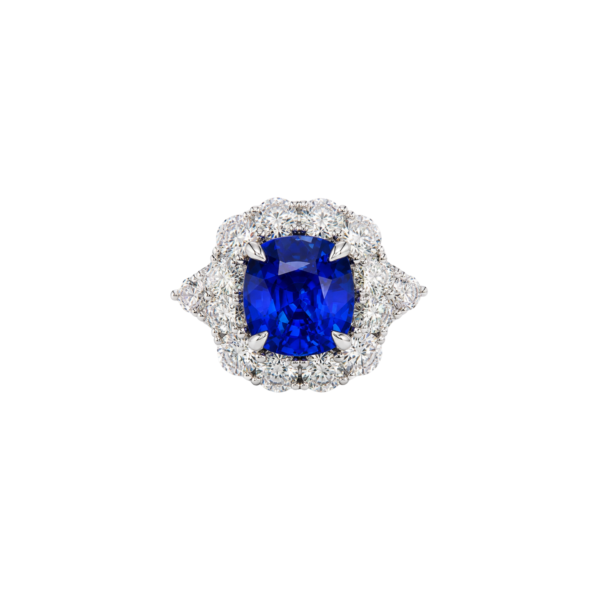 Platinum Sapphire Diamond Ring