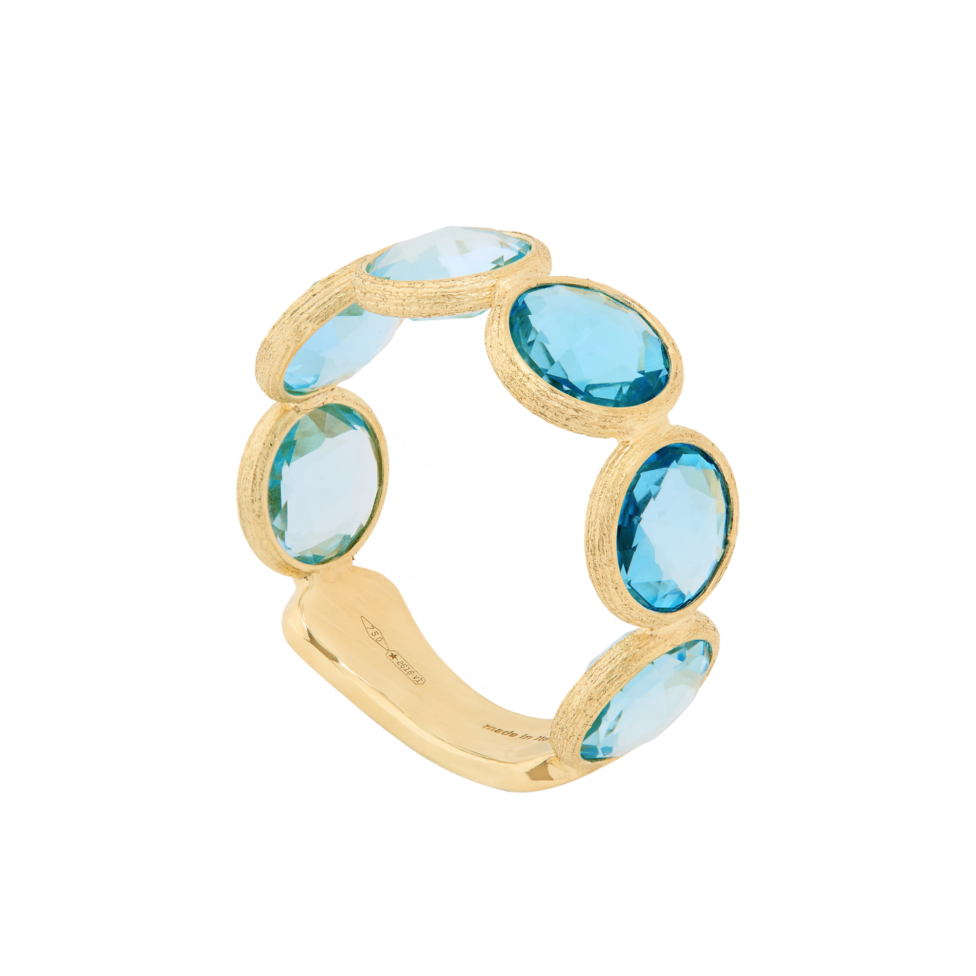 18k Yellow Gold Blue Topaz Jaipur Ring