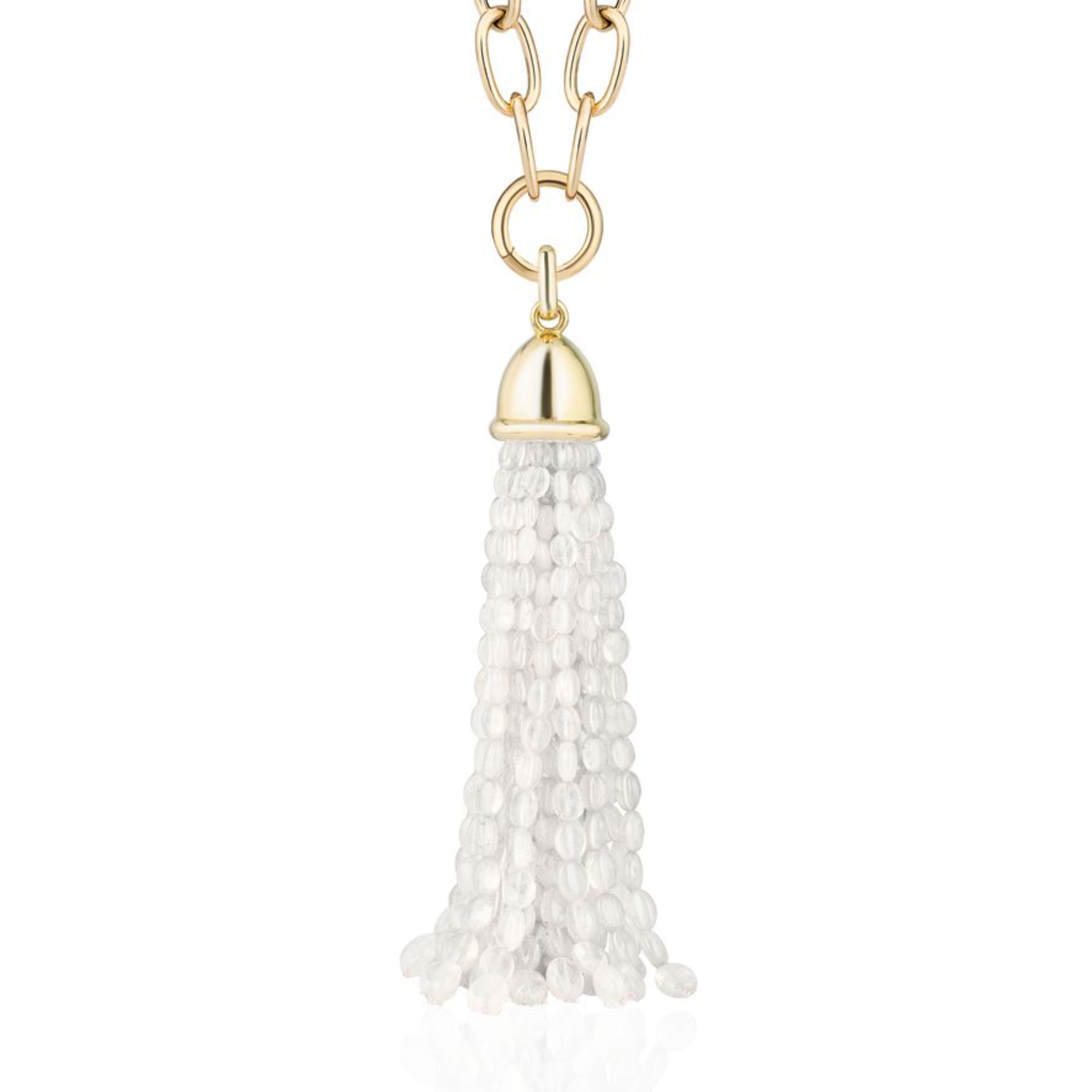 18k Yellow Gold Beyond Moon Quartz Tassel Necklace