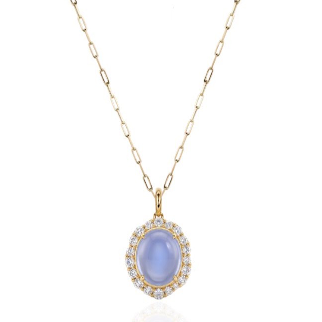18k Yellow Gold Limited Edition Diamond Other Cabachon Pendant Necklace