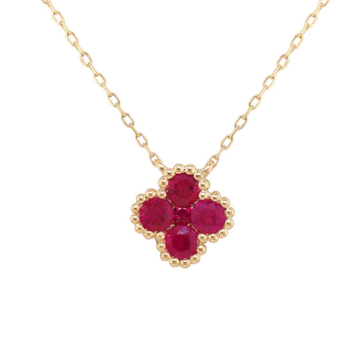 14k Yellow Gold Ruby Necklace