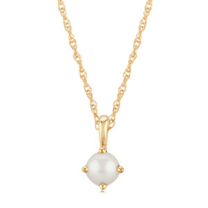 14k Yellow Gold Pearl Necklace