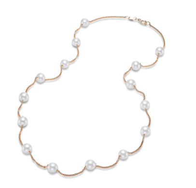 14k Yellow Gold Pearl Necklace