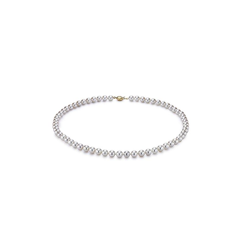 18k Yellow Gold Akoya Pearl Stand Necklace