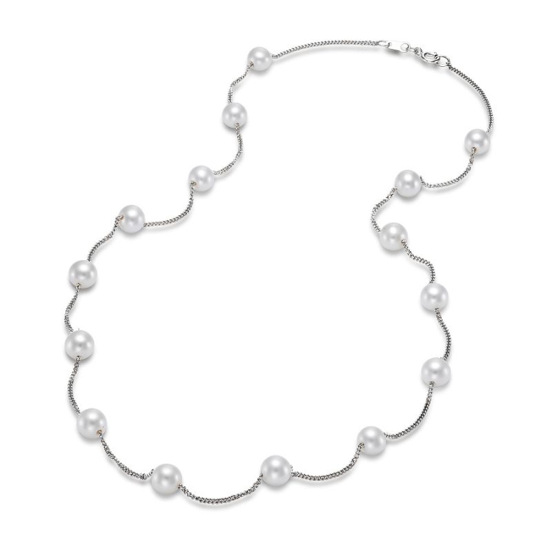 14k White Gold Pearl Necklace