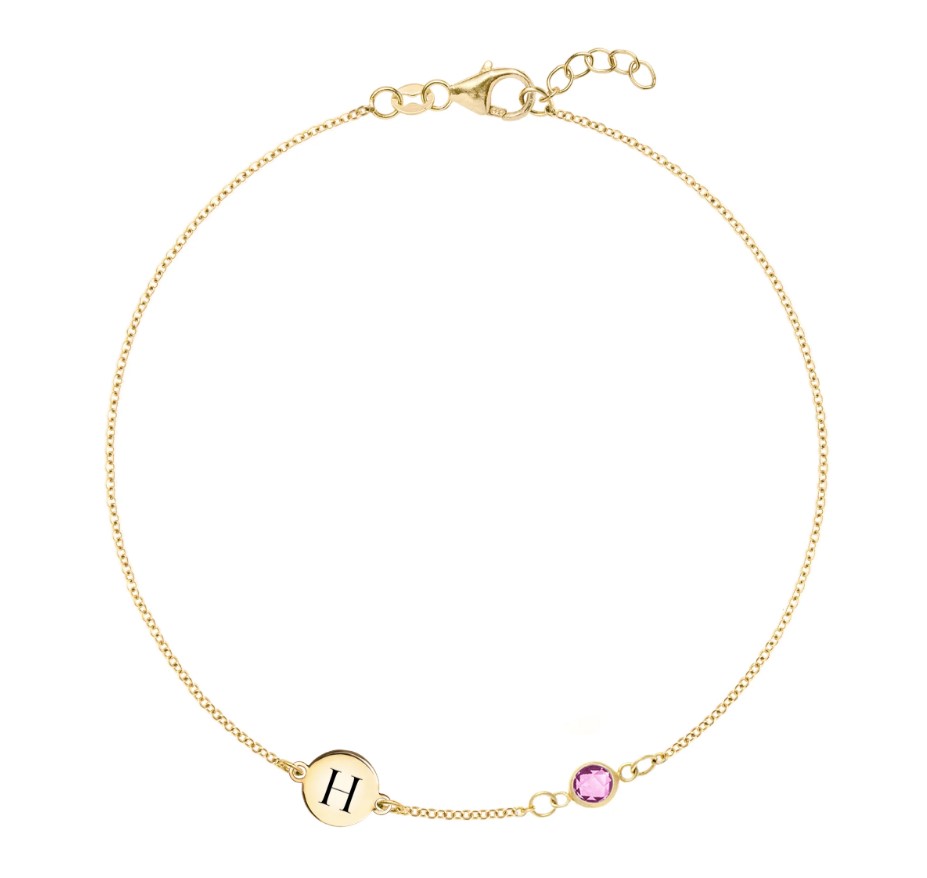 14k Yellow Gold Birthstone Bracelet