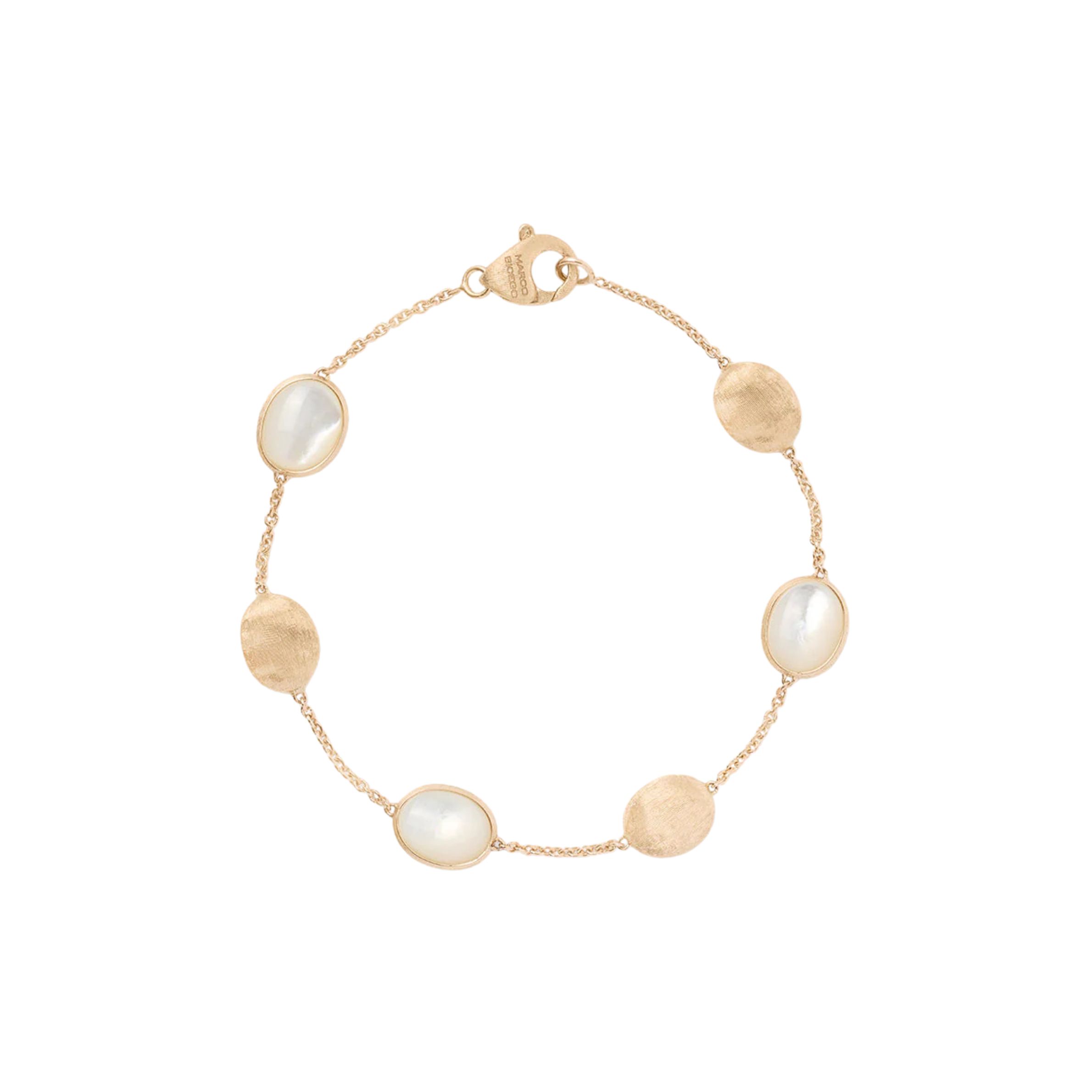 18k Yellow Gold Sivilia Mother Of Pearl And Gold Bracelet