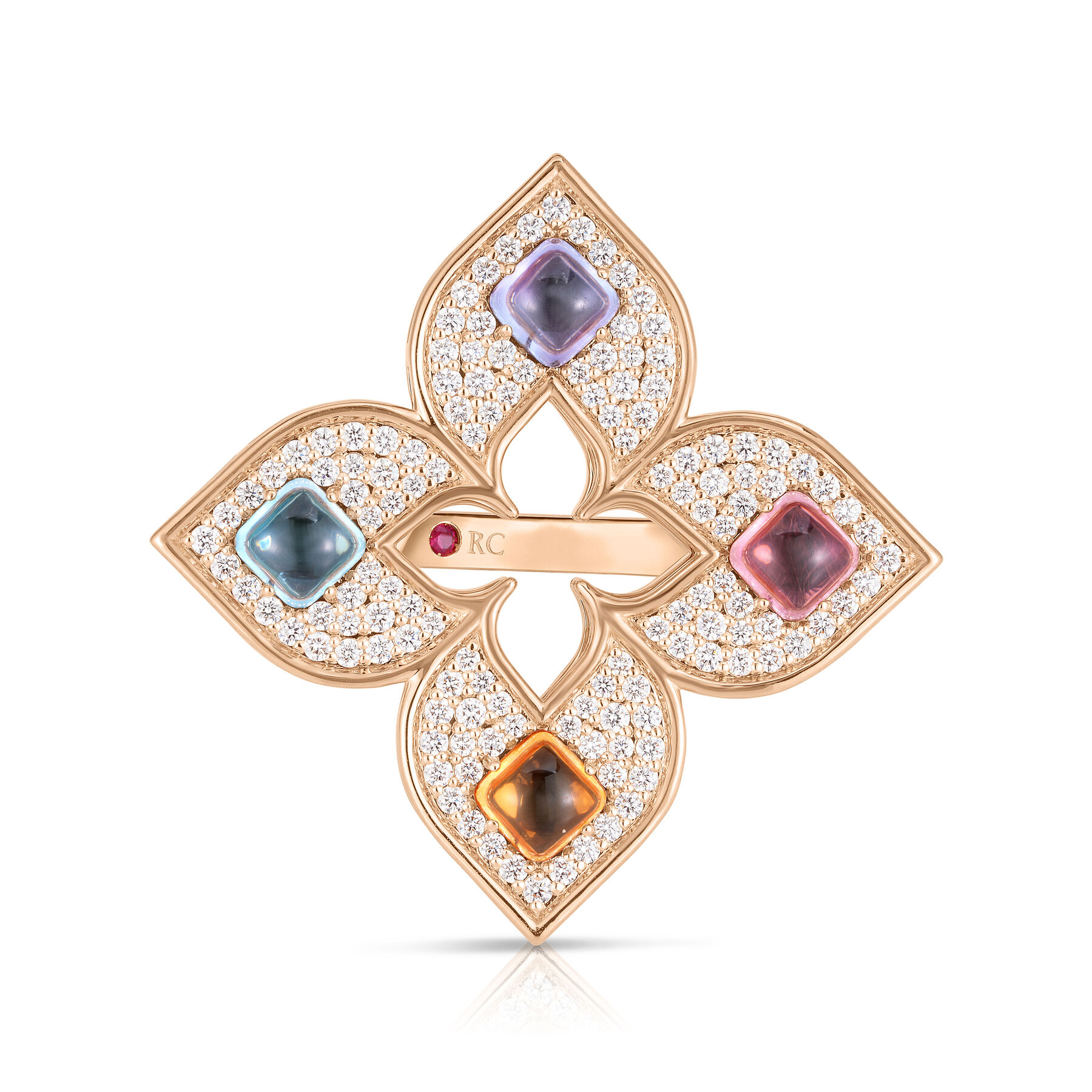 18k Rose Gold Venetian Princess Mixed Gemstone Carnival Bracelet