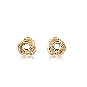 14k Yellow Gold Love Knot Earrings