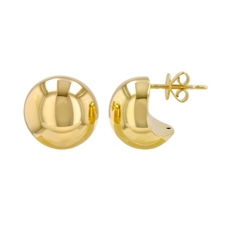 14k Yellow Gold Button Earrings