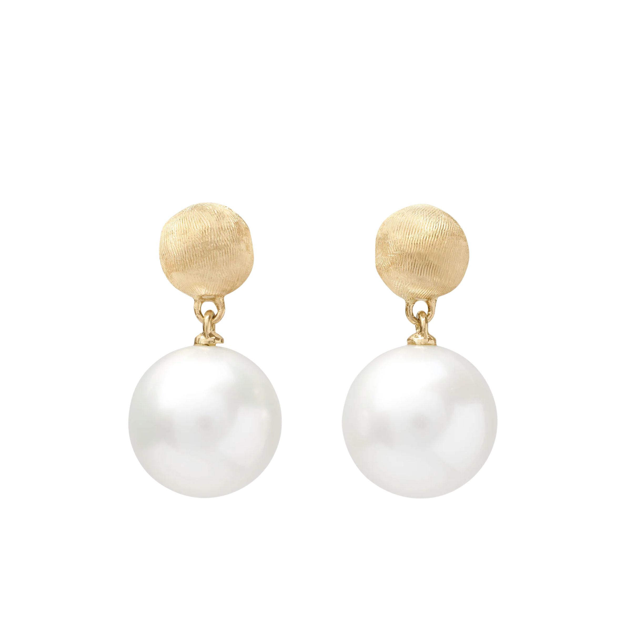 18k Yellow Gold Africa Small Pearl Drop Earrings