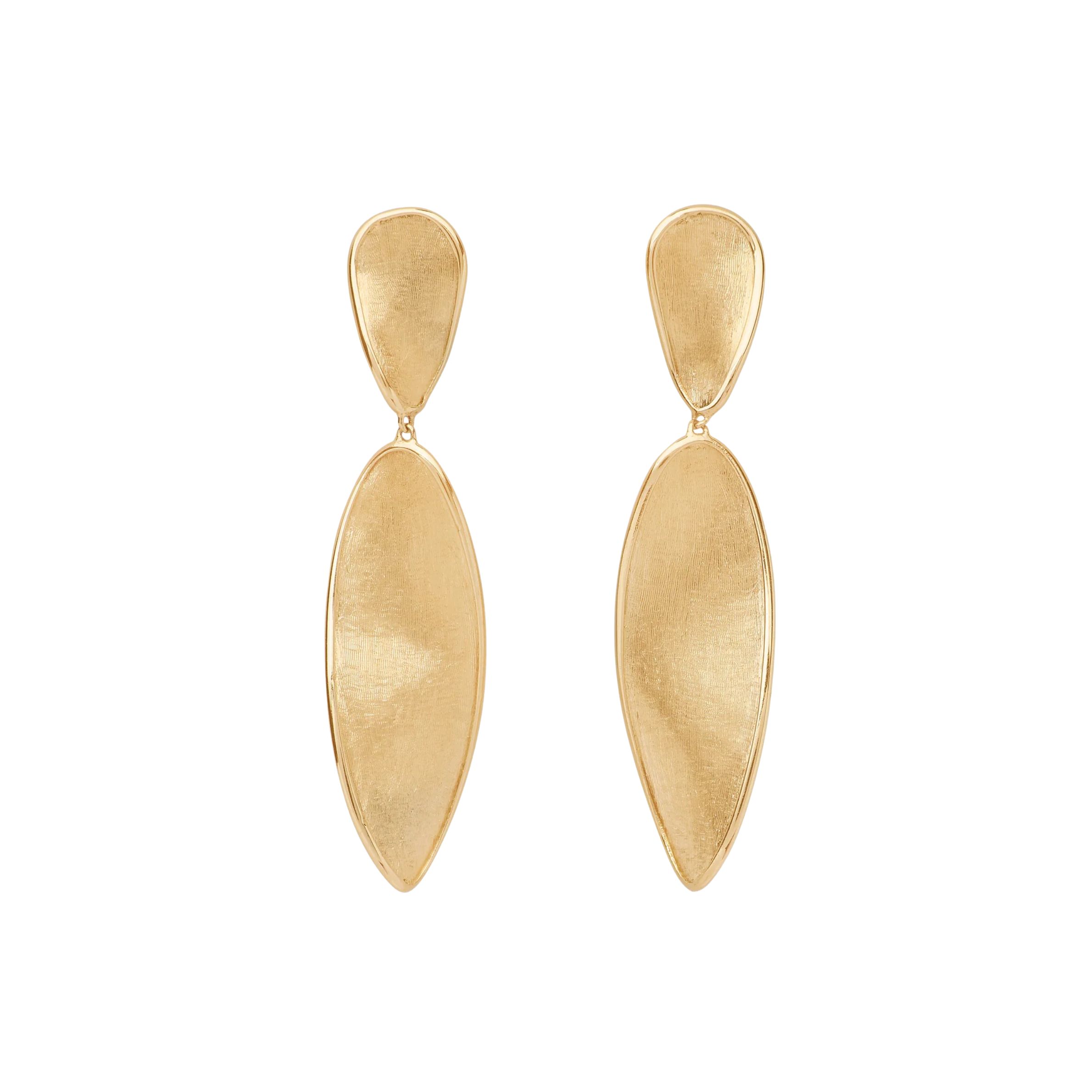 18k Yellow Gold Lunaria Twist Drop Earrings