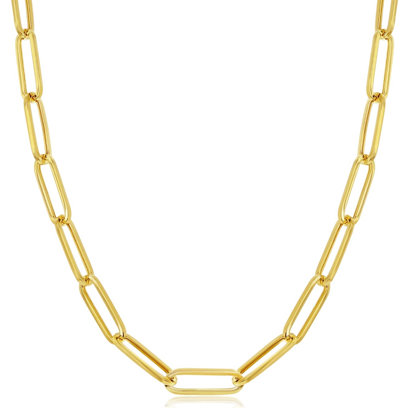 14k Yellow Gold Paperclip Chain Necklace