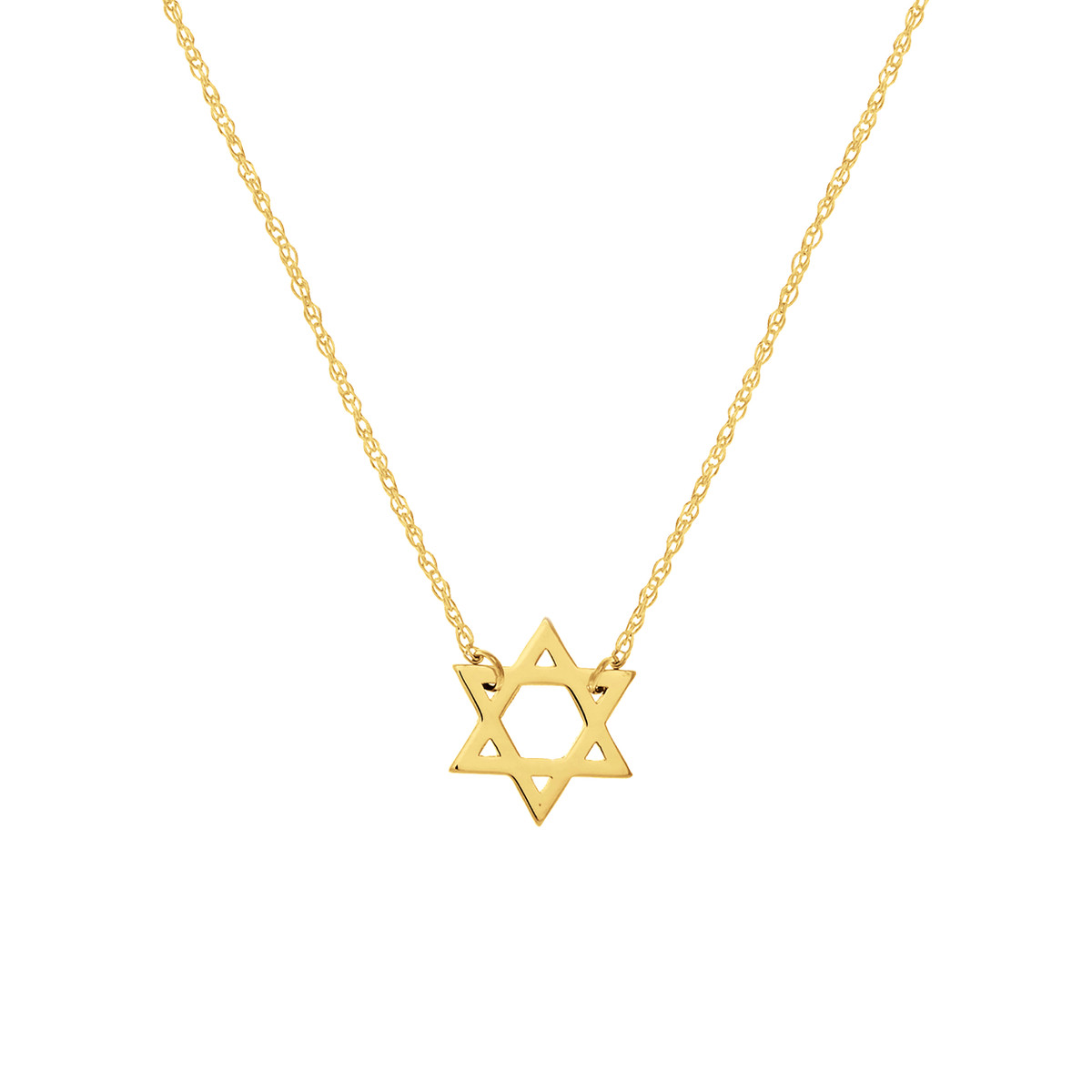 14k Yellow Gold Mini Star Of David Necklace