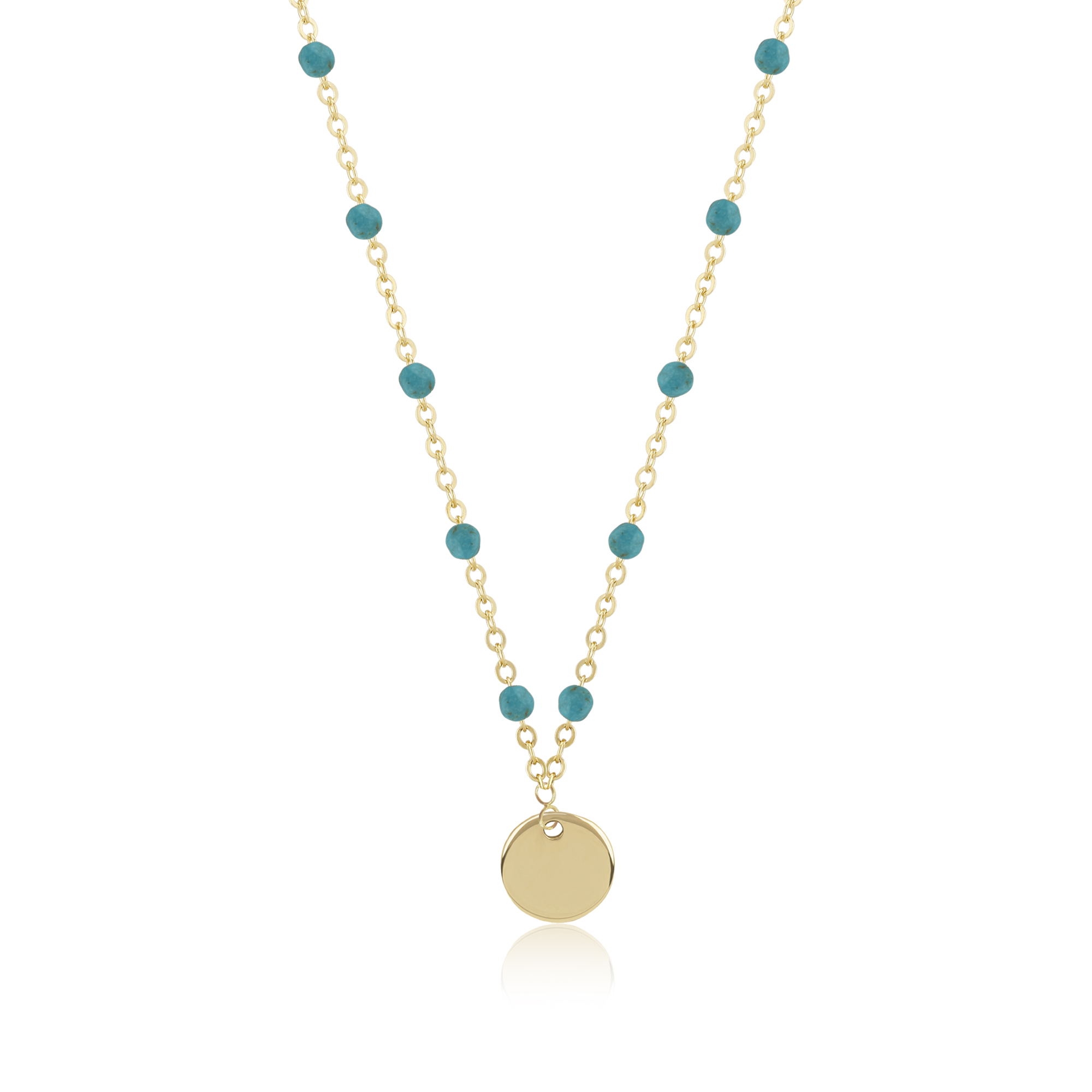 14k Yellow Gold Beaded Necklace